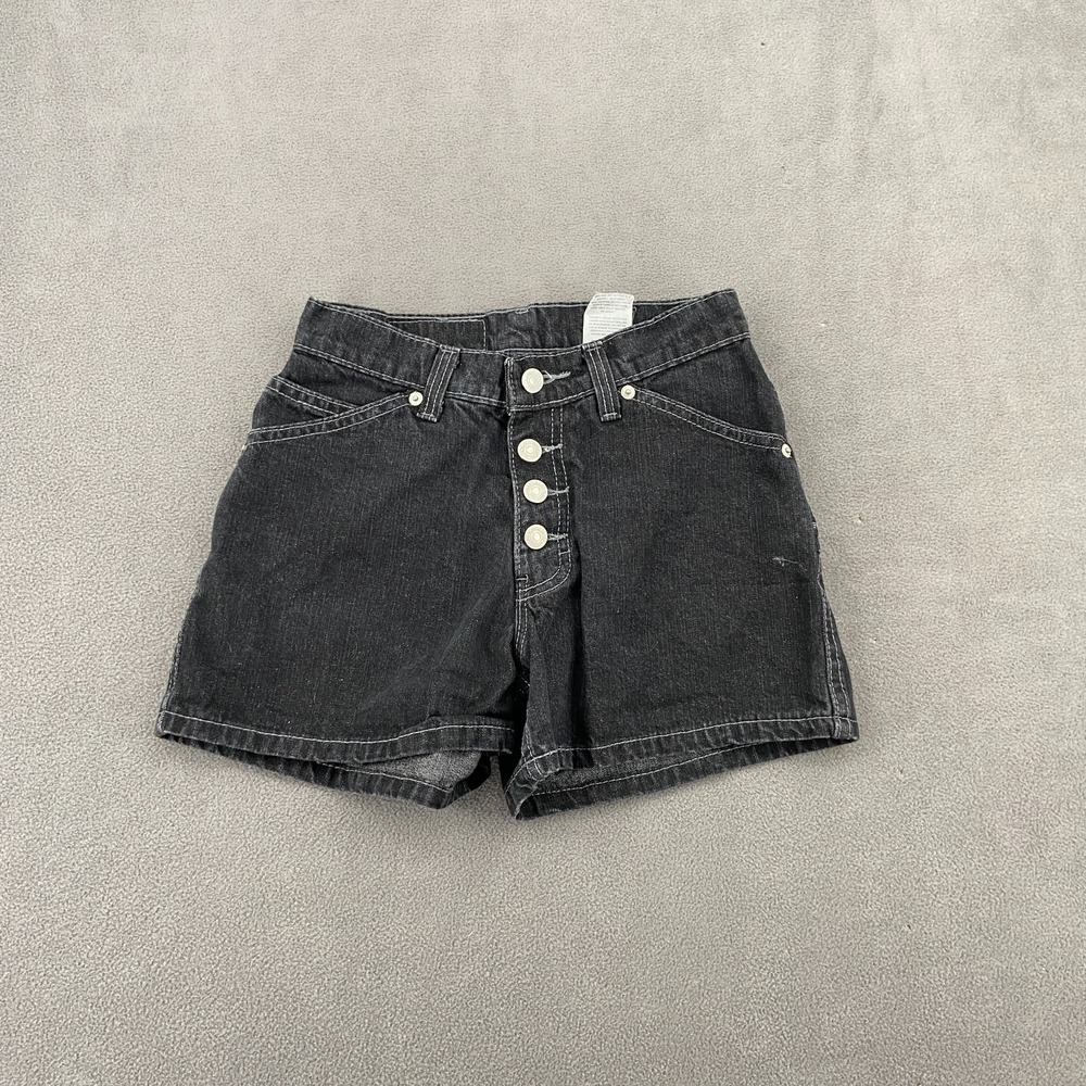 Jordache Shorts Girls 5/6 Black Denim Cotton Mid Rise Everyday Wear Authentic